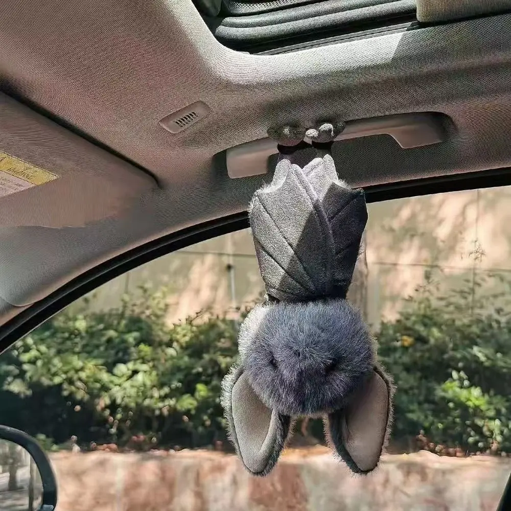 22cm Grey Bat Plush Toy Soft Stuffed Animal Gothic Funny Bat Plushies for Car Interior Home Halloween Party Decoration Gift