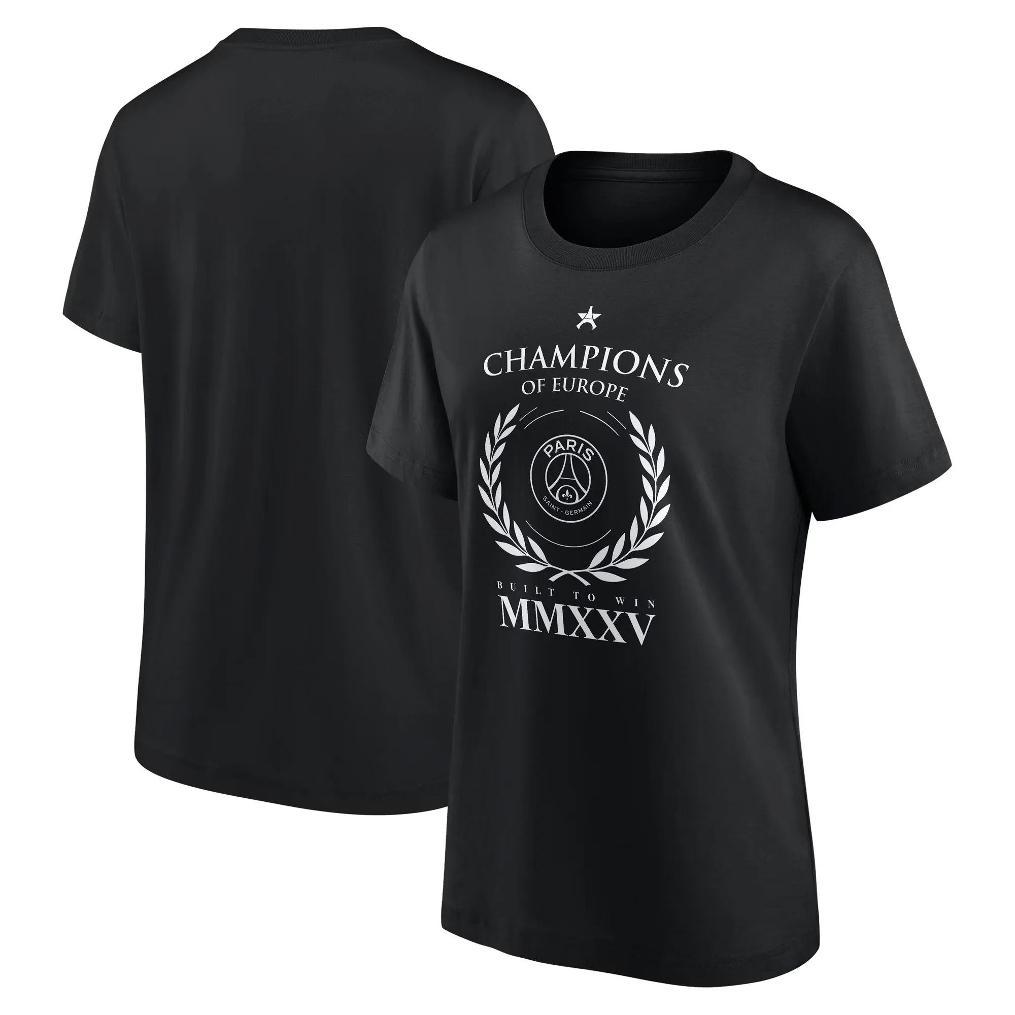

PSG Champions D'Europe с цифрами, одежда с узором и принтом, летние роскошные брендовые хлопковые мужские и женские футболки с короткими рукавами