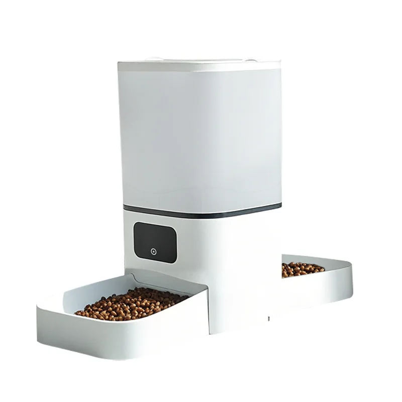 

Pet automatic cat feeder double bowl uniform food removable bluetooth cat dog food intelligent feeding machine