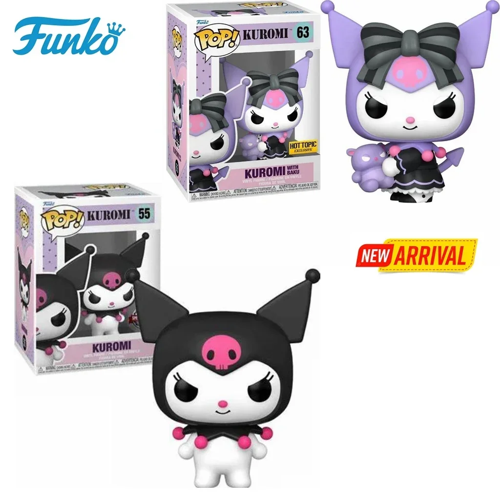 Funko POP Kuromi with Baku 63# KUROMI 55# Vinyl Dolls Action Figure HOT TOPIC EXCLUSIVE Model Toys for Children Birthday Gift