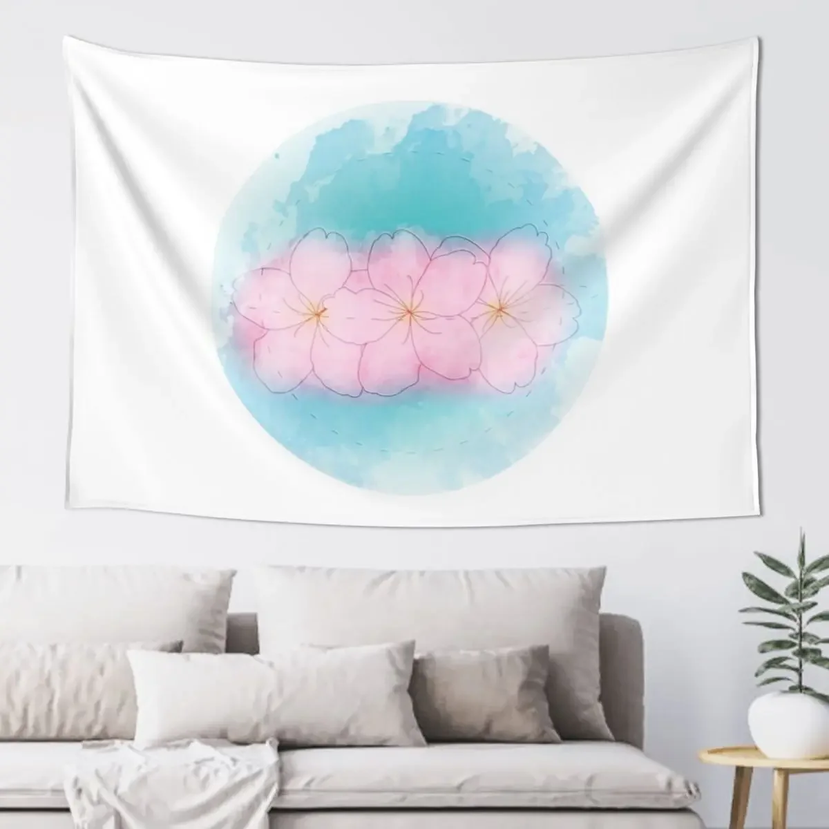 

Zen Cherry Flowers - Light Tapestry Room Ornaments Home Decorating Tapestry