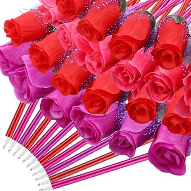 

AF91-120Pcs Valentine's Day Rose Ballpoint Pens Flower Writing Ballpoint Pens Bulk Suitable For Valentine's Day Weddings