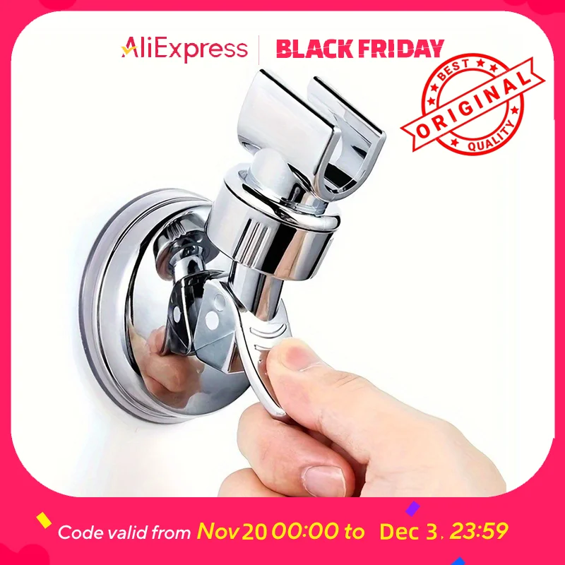 

Adjustable Shower Head Holder - Strong Suction Cup Mount, No Drill Shower Arm Bracket for Handheld Sprayer, Bathroom Wall Instal