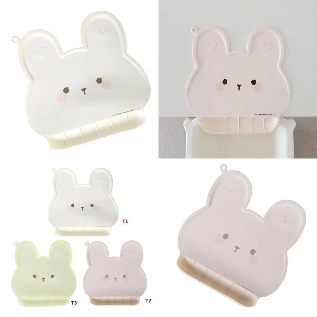 

581F Silicone Rabbit Tablemats with Catching Pocket Kid Placemats Baby Feeding Plate for Toddler Reusable Mat