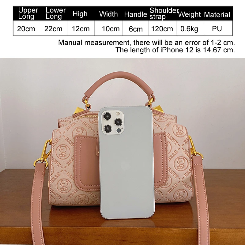 BeiBaoBao Boston shape women\'s bag 2023 embossing handbag for women classic lady shoulder bag female crossbody messenger bag