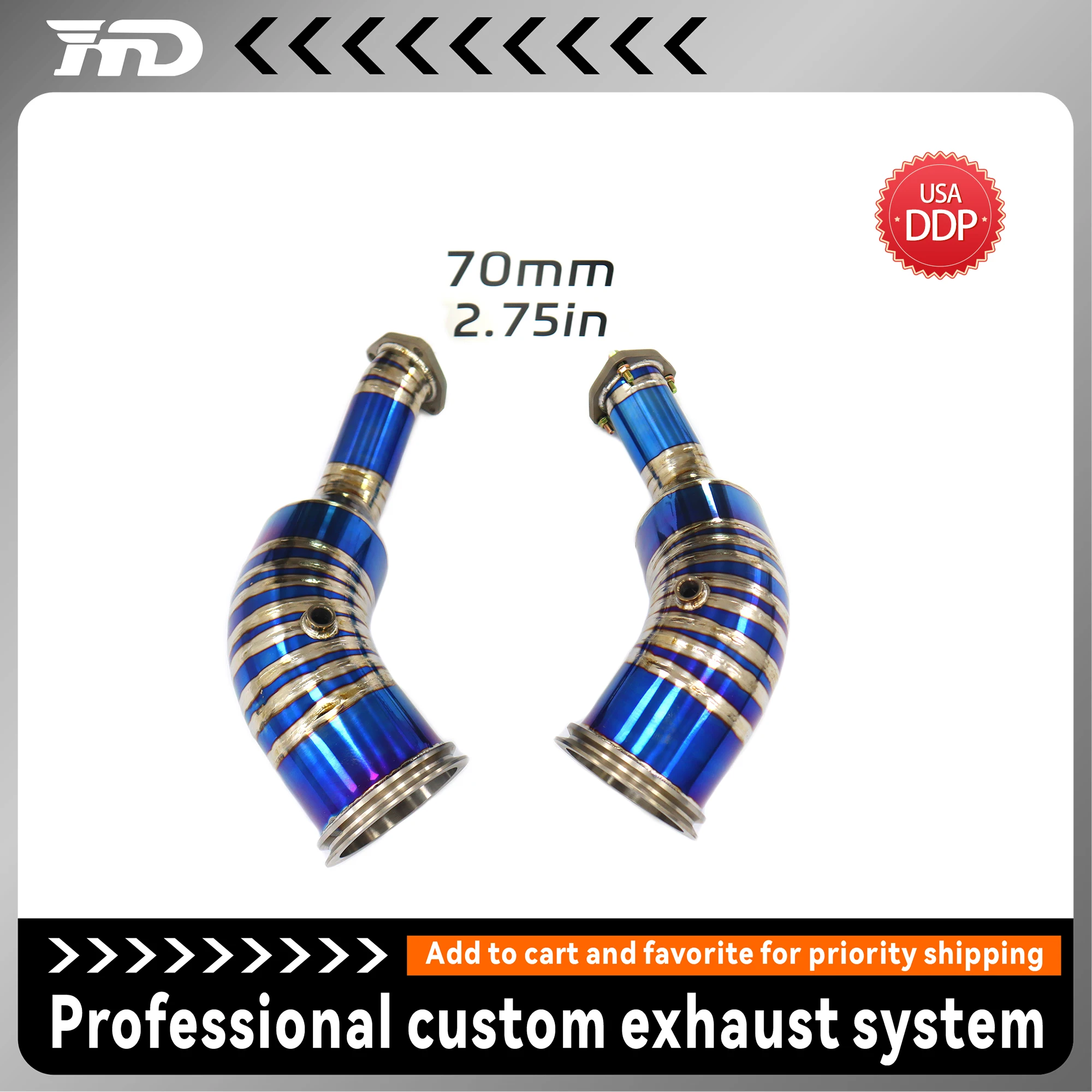 

HMD for Audi RS6 RS7 C8 4.0T Performance Downpipe Catless/200 Cell Cat Ti Exhaust Racing Upgrade