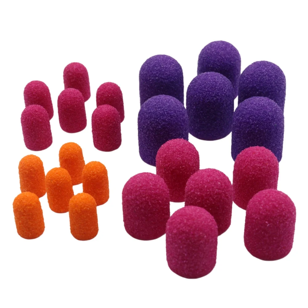 50-teiliges Nagelbohrer-Schleifkappen-Set mit Dorn – 4 Größen (5mm-13mm) für Maniküre, Pediküre, Hornhautentferner & Nagelpolierer – Detail 8