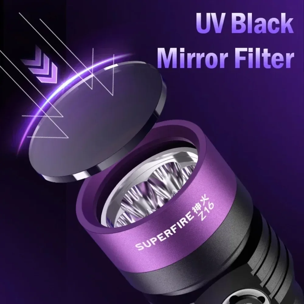 365nm UV Light Type-C Rechargeable Ultraviolet Black Lamp UV Torch Leakage Ore Money Pet Dog Cat Urine Tinea Detecting Lantern