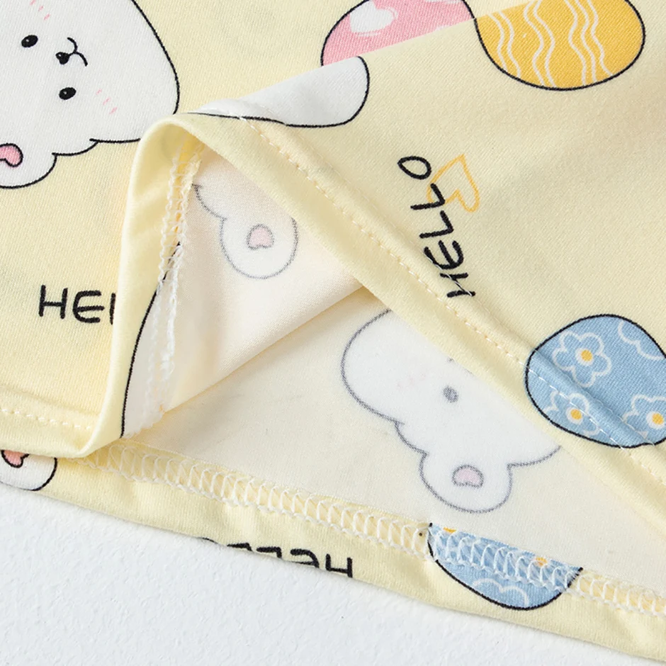 2-teiliges Herbst- und Winter-Mädchen-Set, süß und niedlich, langärmeliges Set, bequemes Unterhemd für Kinder, Hose mit elastischem Bund, Heimset – Detail 8