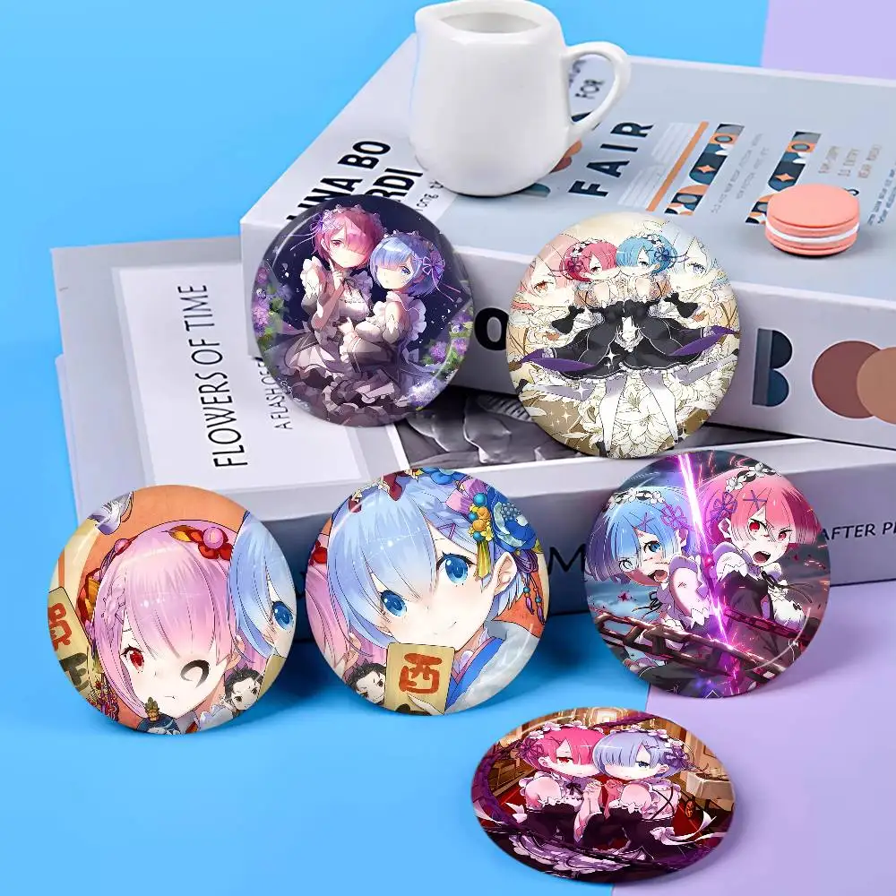 Classic vintage R-Re Zero Anime 58mm Animals Funny Brooches Badge Backpack Clothes Gift Accessory