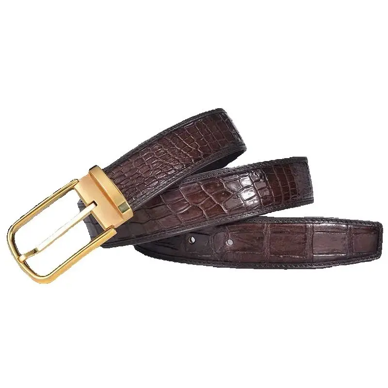 Thai Real Crocodile Skin Belt for Men - Business Style, Suitable for Middle-aged and Young Men, Full Abdominal Belly Genuine Lea