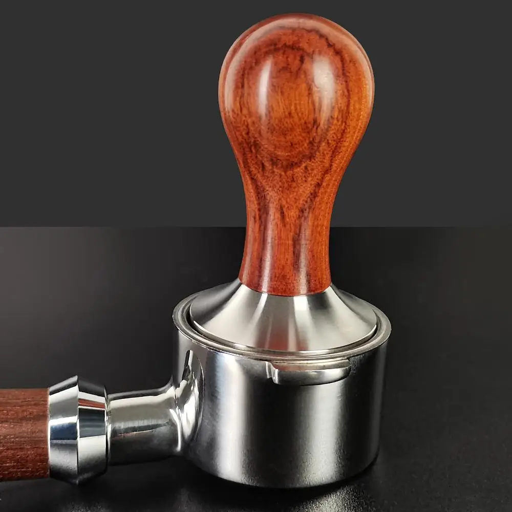 51/53.3/58mm Espresso Tamper Coffee Stainless Steel Distributor Tampers Accessories Solid Wood Handle For 51/54/58mm Portafilter