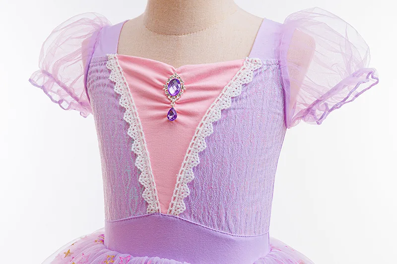 Mädchen Kurzarm-Ballett-Tutu-Kleid Kinder Tüll-Tanzkleid Prinzessinnen-Themenkostüm Bühnenoutfit – Detail 13