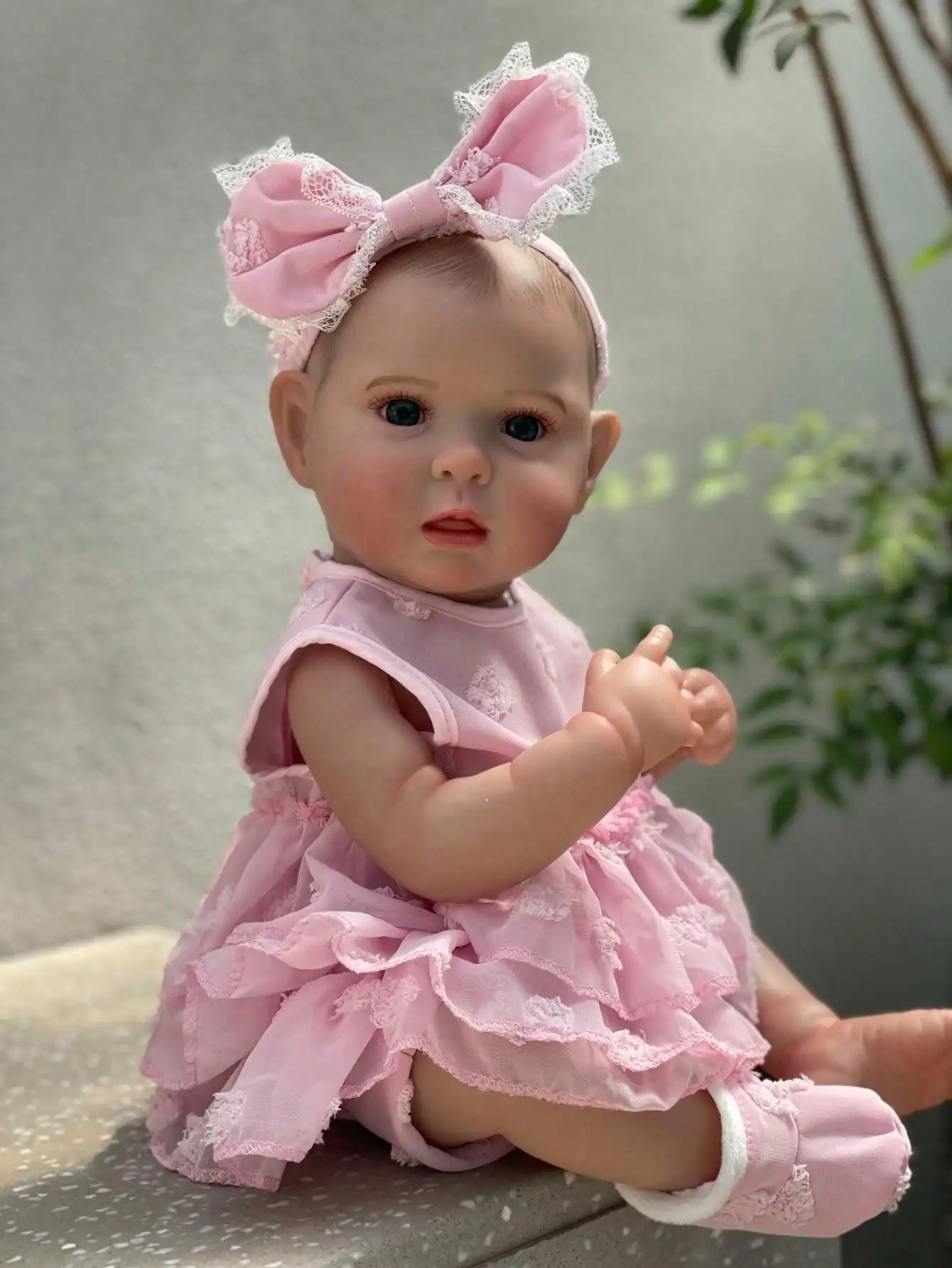 Saskia 18-Inch Cuddly Reborn Girl Ward | Handmade Lifelike Doll with 3D Painted Hair | Visible Realistic Veins | Christmas Gift