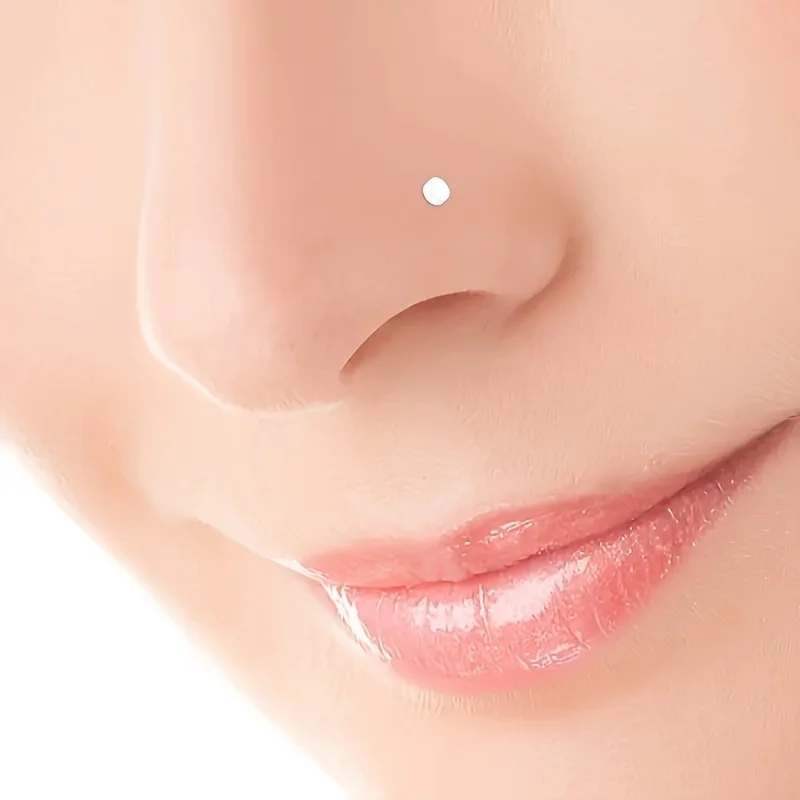 20 قطعة 18 جرام من ترصيع الأنف الشفاف - على شكل حرف L، بلاستيك، تصميم برأس مسطح للنساء، مثالي للارتداء اليومي، ترصيع ثقب الأنف #3