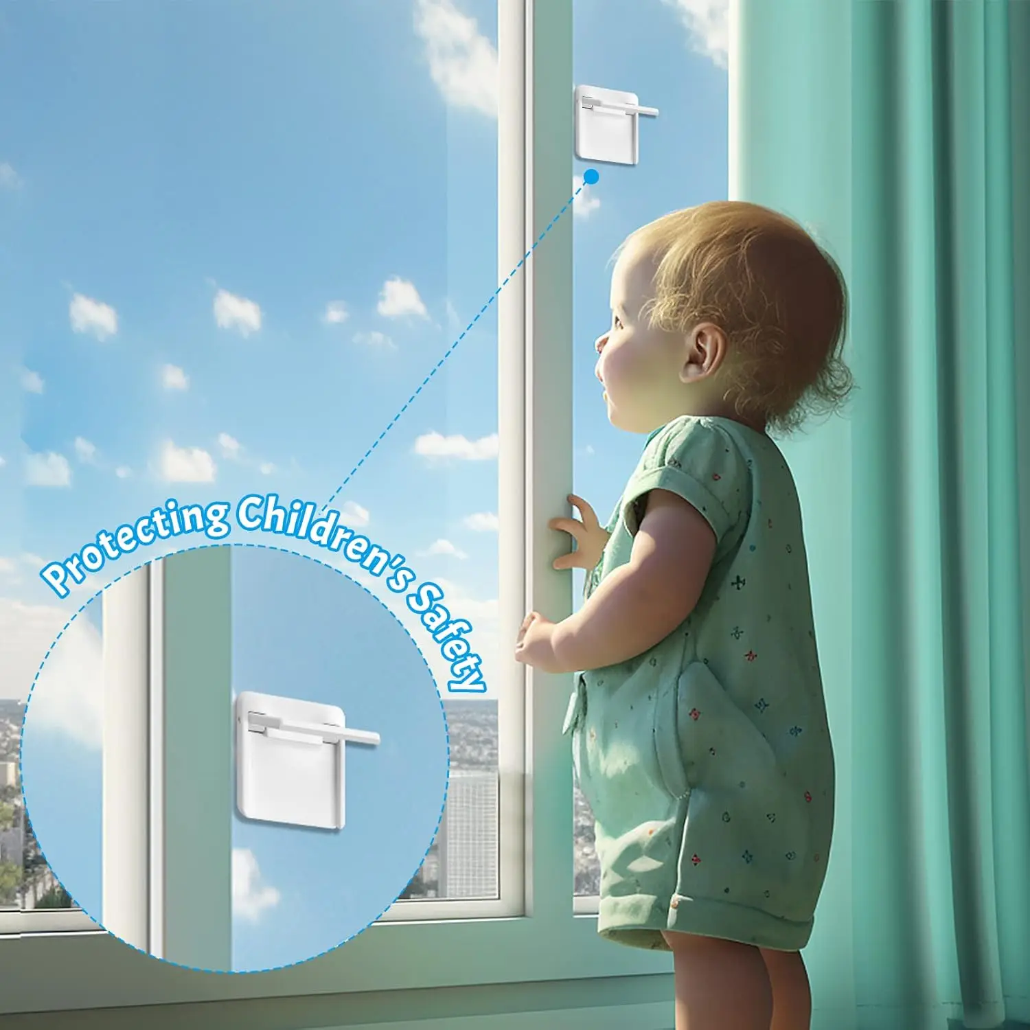 Verrou de sécurité pour fenêtre coulissante, verrou auto-adhésif pour porte coulissante en verre, verrou de sécurité pour porte patio pour bébés et animaux domestiques