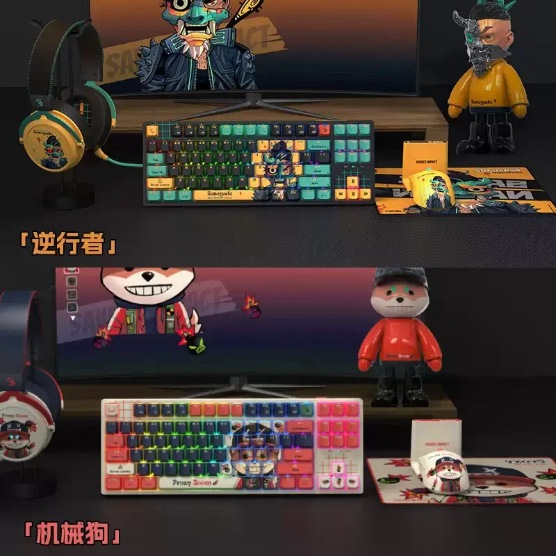 

A4Tech Bloody Savage Impact WS87 Трехрежимная беспроводная механическая клавиатура RGB с возможностью горячей замены Механическая игровая клавиатура для киберспорта