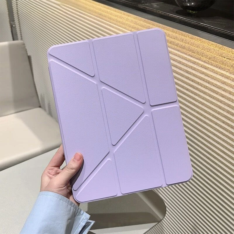Solid Color purple Tablet Case For iPad Pro 11 12.9 13 A16 M2 M4 M3 M5 Shell 8.3 9.7 10.2 5/6/7/8/9/10/11th Mini Air 3 4 5 Cover