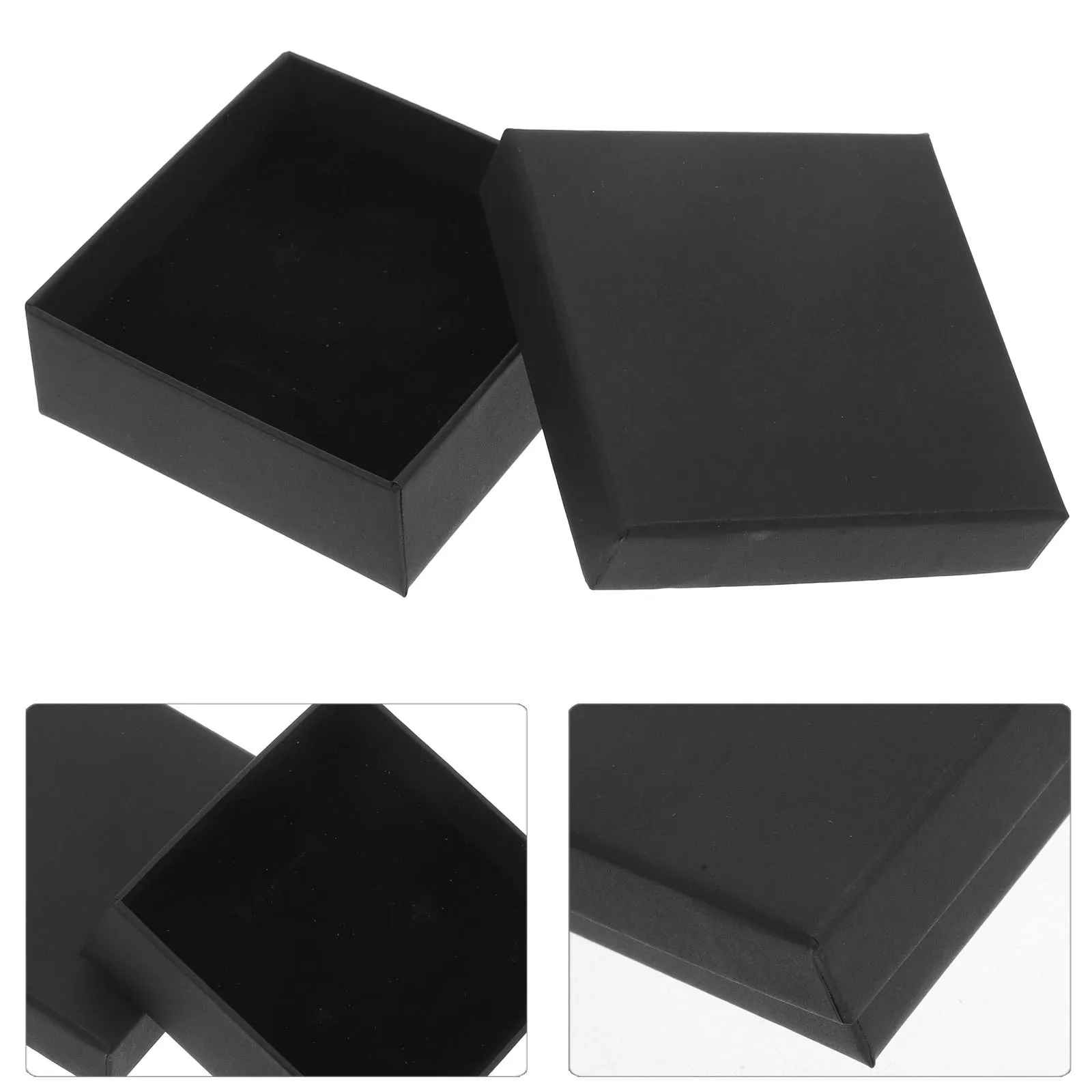 

10 pcs Jewelry Packaging Box Rectangular Black Present Case For Rings Necklaces Watches Storage Gift Box Valentine Day Travel
