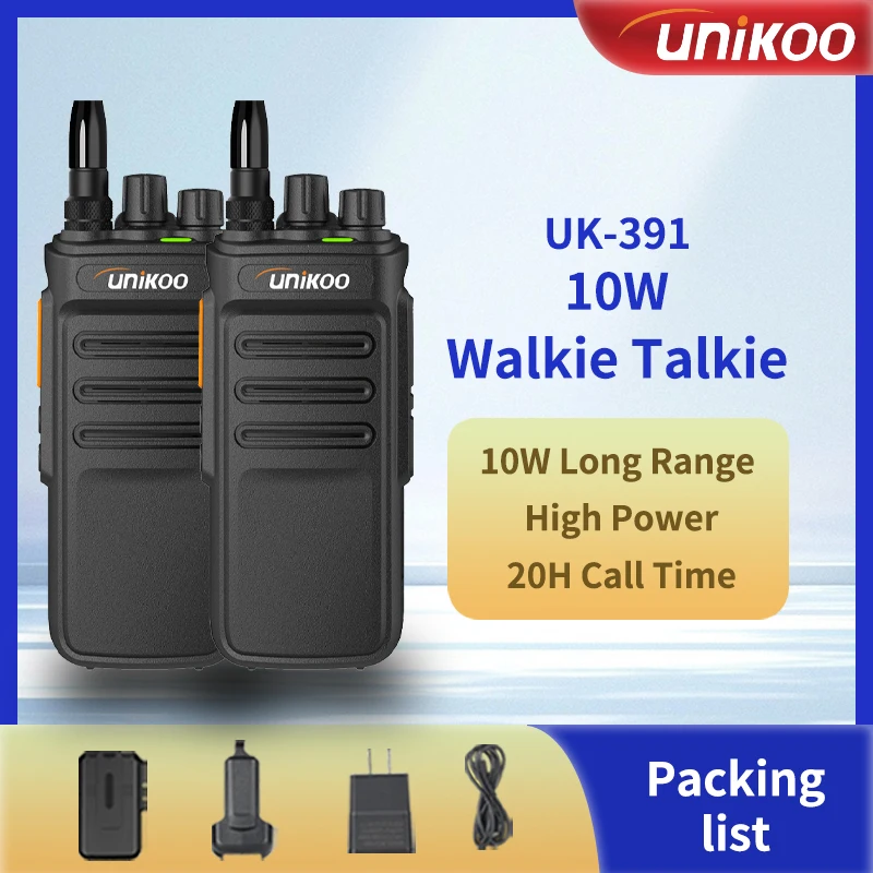

UNIKOO UK391 10W Walkie Talkie Long Range Communication Radio Walkie-talkie Two-way Radio PMR/FRS License-free Communicator FM