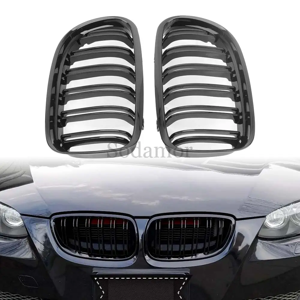 

Черная передняя решетка из АБС-пластика с двойной планкой для BMW E90 E91 2008-2011, модели Facelift LCI 323i, 325i, 330i, 335i
