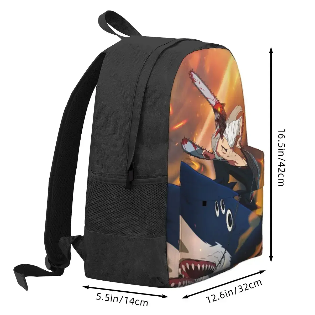Shark And Denji Chainsaw Man Anime Backpack Daypack Large Capacity Children BookBag School Bag Shoulder Bags for Men Women