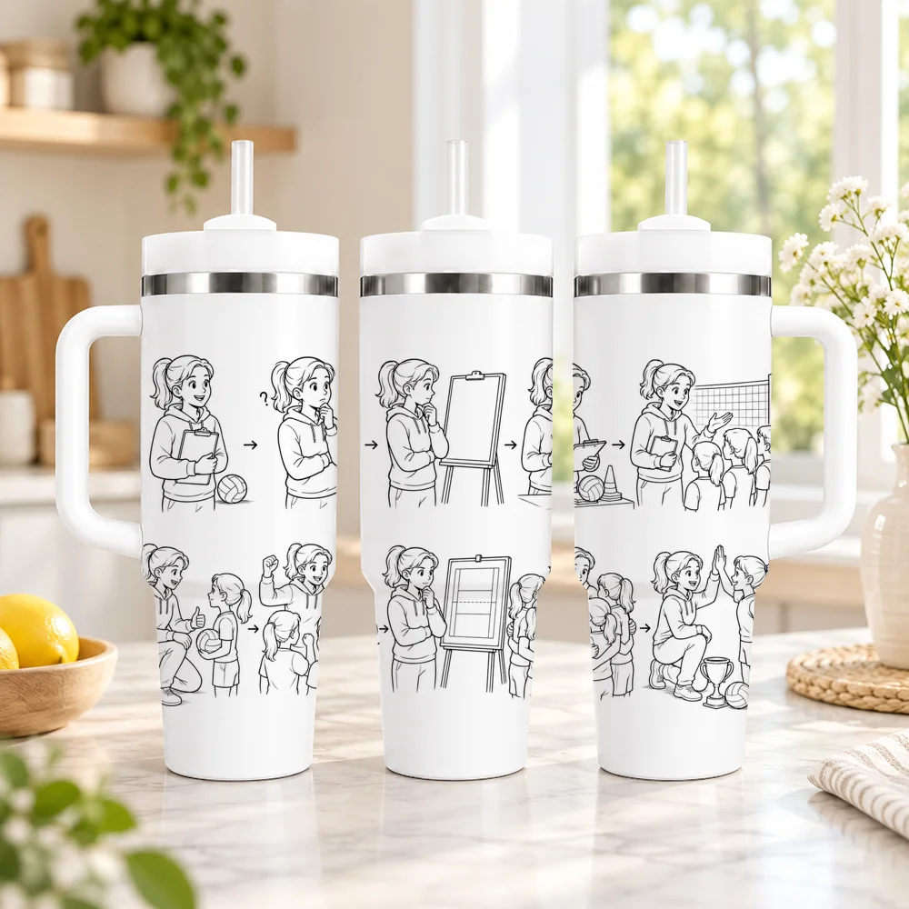 Teacher Classroom Activity Art Vacuum Flasks 40oz em Aco Inoxidavel com Alca e Canudo, Caneca de Viagem a Prova de Vazamentos