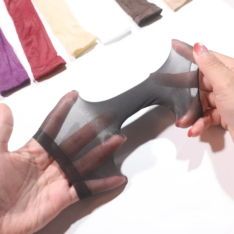 Silk Stocking Penis Sheath Men Seamless Oil Shiny Ultra Thin G-string 640 Needle Underwear Male Cock Cover Masturbation Thongs
