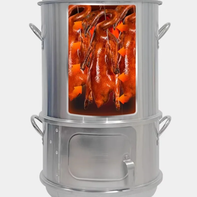430 Stainless Steel Charcoal Grill - Versatile Hanging 360° Smoker and Oven for Outdoor Parties  BBQs  Kebabs  Chicken and Lamb