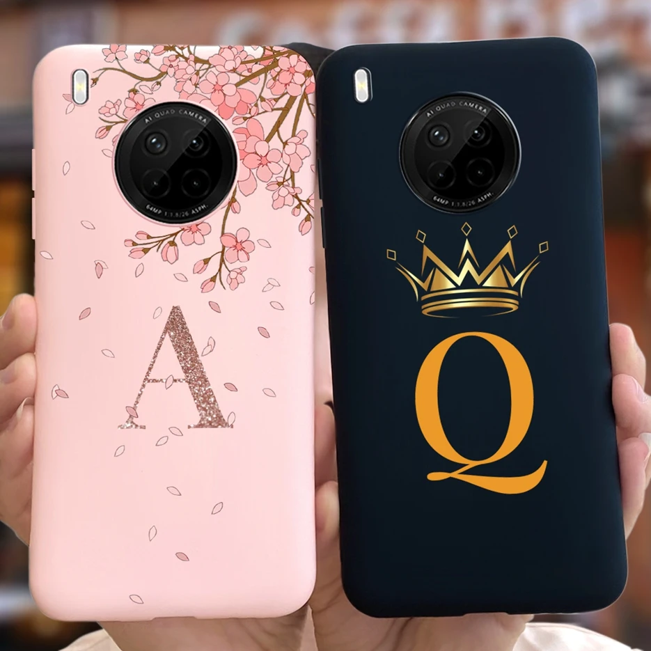 For Huawei Y9a Case 6.63'' Cute Crown Letters Cover Soft Silicone Phone Cases For Huawei Y9a Y 9a HuaweiY9a FRL-22 FRL-23 Bumper