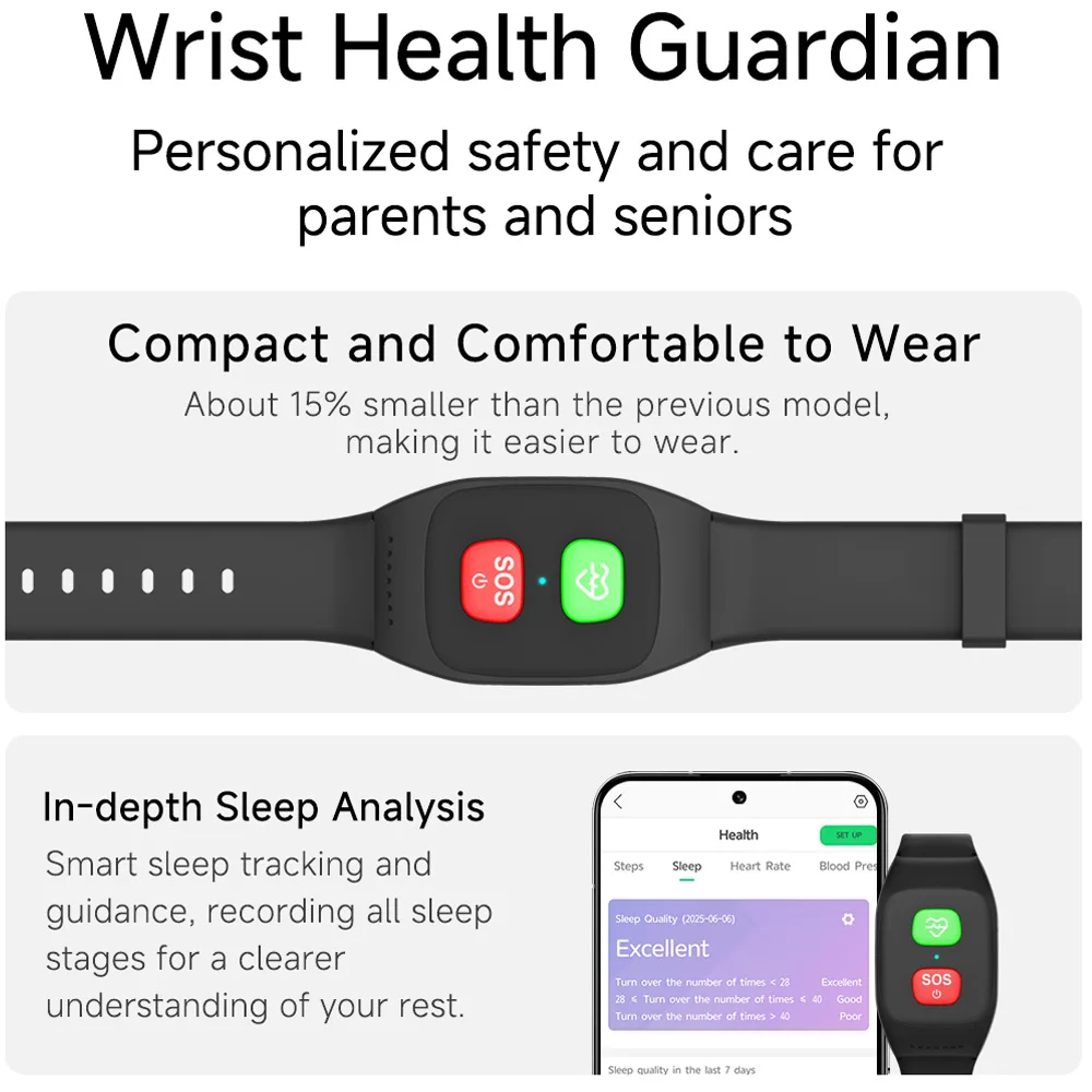 Elderly 4G Smartband Old Man GPS+WIFI Position Swimming Heart Rate SOS App Remote Monitor Call Smart Band Watch Bracelet