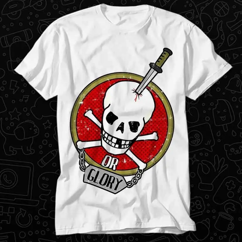 Smile Sugar Skull Skeleton Death or Glory Face Best Seller T Shirt 475