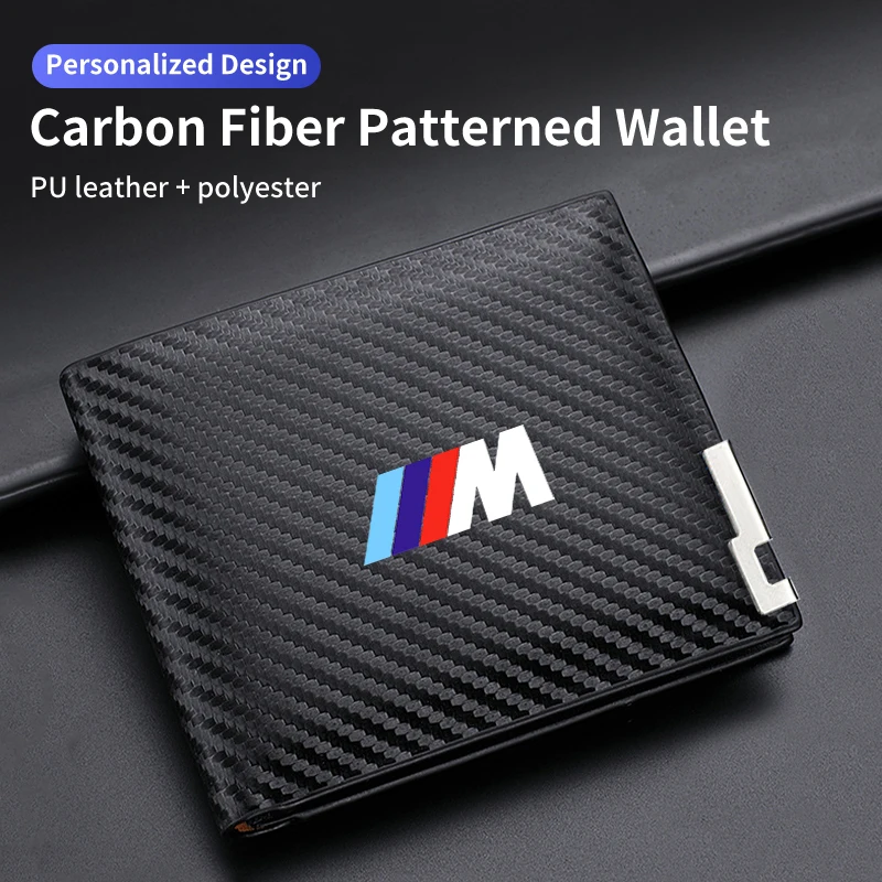 Carbon Fiber Men Wallet ID Credit Card Holder License Bag Gift Accessory For BMW M Performance M2 M3 M4 M5 M6 E46 E90 E60 F10 X3