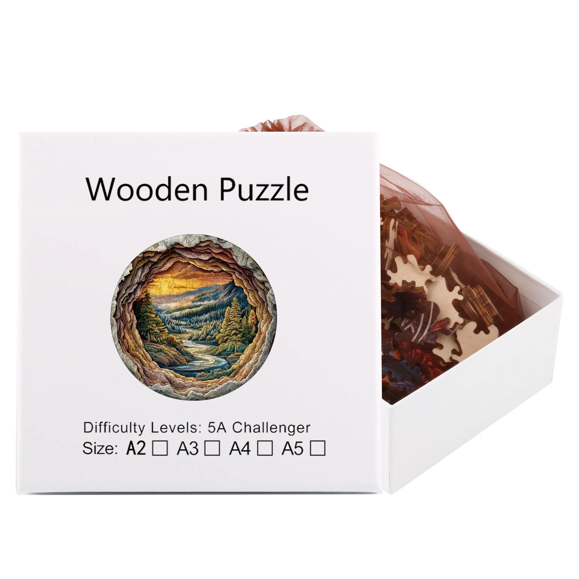 Rompecabezas de Madera con Paisaje Natural Irregular, Kit de Modelismo, Decoración Divertida para Habitaciones de Adultos, Juguetes Antiestrés, Juegos de Mesa, Regalos Creativos