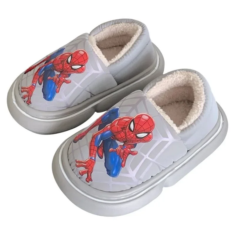 Marvel Spider-Man Cartoon All-Inclusive Cotton Shoes Personalized Boys Home Warm Anti-Slip Plus Velvet Cotton Slippers Wholesale