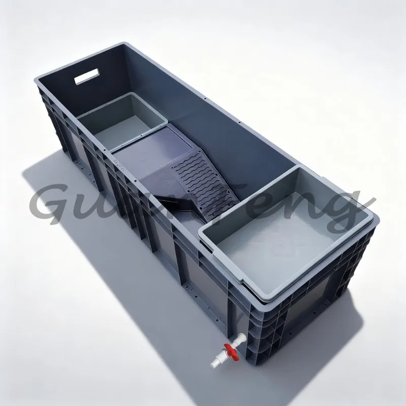 ‌ Plastic reptile aquarium, waterproof turtle pond with bathing platform, and practical turtle drainage system