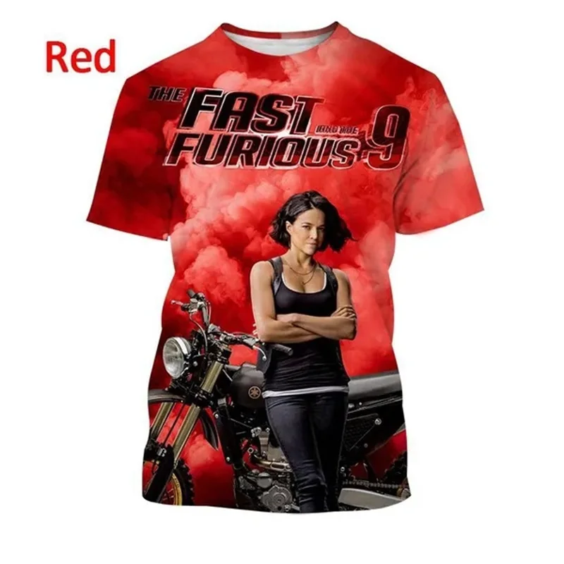 Latest Fast And Furious T-shirt For Men Women 3D Printed Short-sleeved Casual Movie Unisex Tees Shirt Personality Racing Tshirts