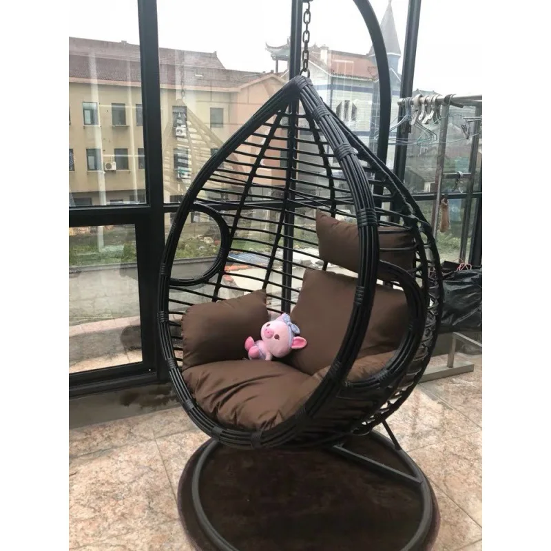 Rocking chair single hanging chair thick rattan hanging basket chair indoor swing rattan chair balcony outdoor home cradle