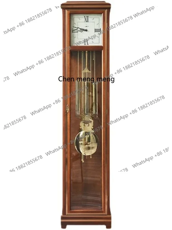 d178 German Helmler Floor Clock Modern Simple Living Room New Chinese Fashion Desk Clock American Retro Solid Wood Pendulum Cloc