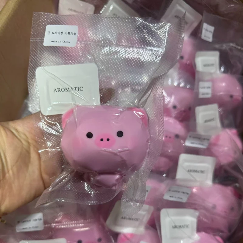 Crunchy Kawaii Pink Pig Squishy Handmade Ball Slow Rebound Mochi Fidget Squeeze Toy Portable Sensory Anxiety Relief Stress Toy ﻿ image 2