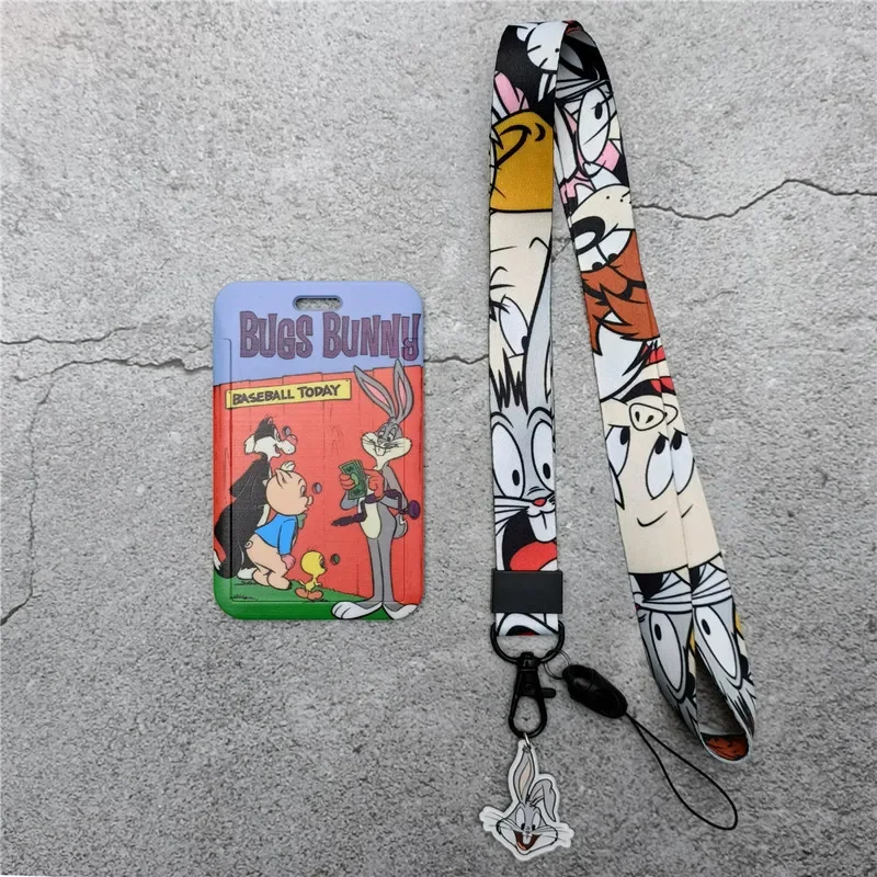 Disney Anime Figures Keychain Bugs Bunny Tasmanian Devil Daffy Duck Sylvester PVC Doll Bag Key Ring Kids Toys Birthday Gifts