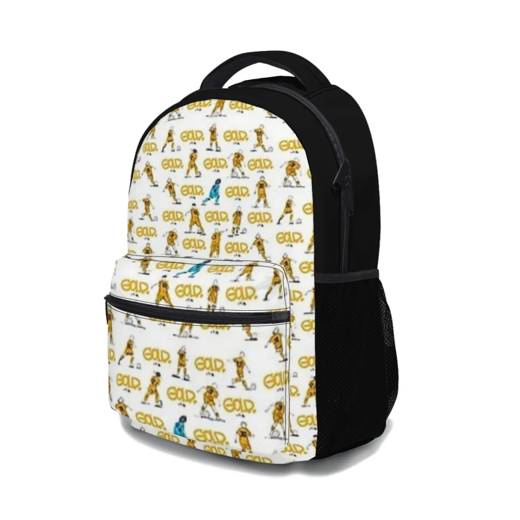 GOLD Sketch Pattern Versatile Backpack Large Capacity Waterproof Backpack Washable Computer Bag Unisex