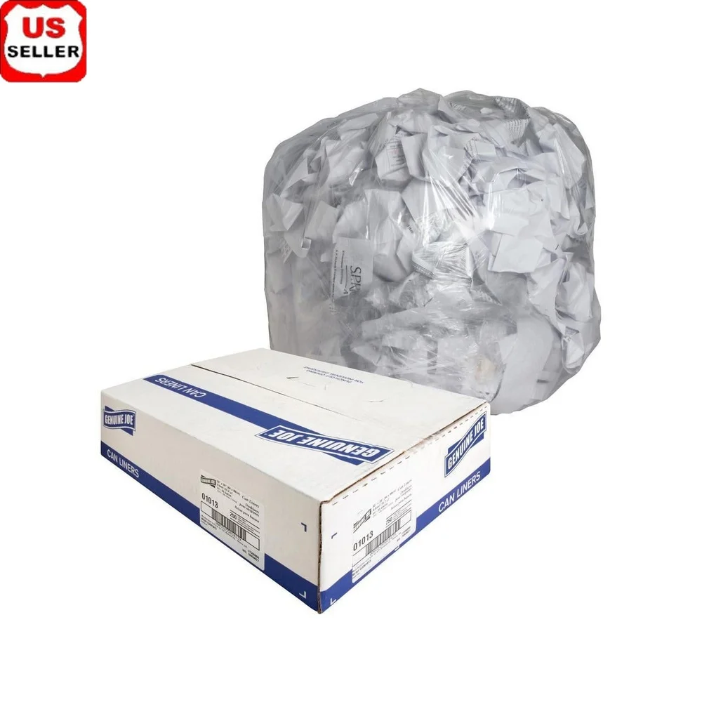 

Clear Trash Can Liners 250 Count 33 Gallon High Clarity Star Bottom Construction Coreless Roll Puncture Resistant Ideal