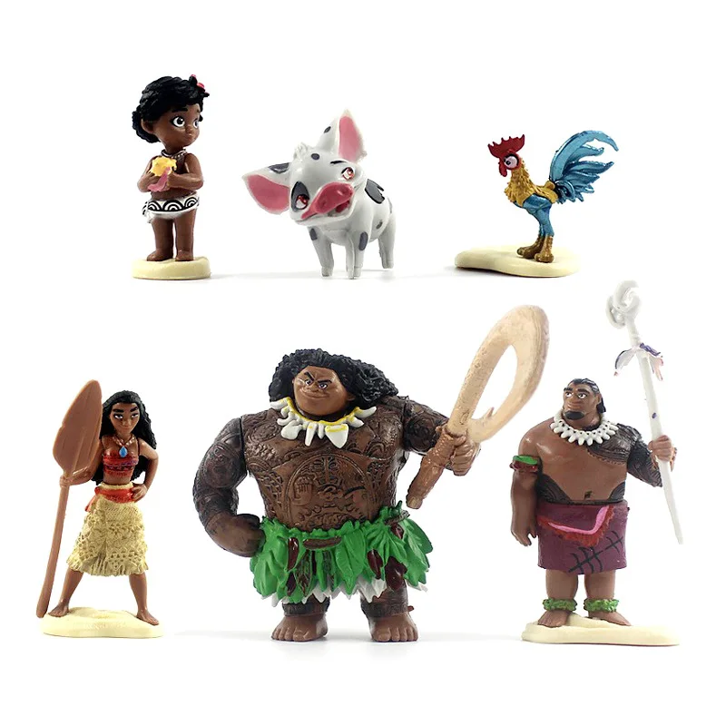 Disney Movie Moana Princess Maui Chief Tui Tala Heihei Tamatoa PVC Anime Decoration Dolls Figure Model Toy Kids Birthday Gifts