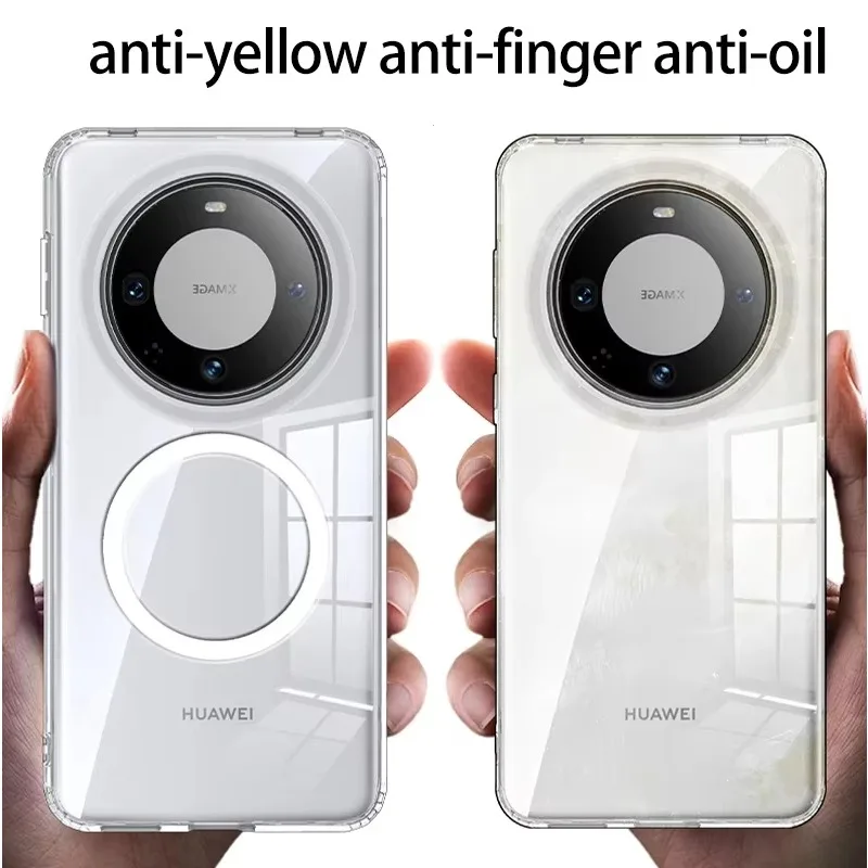 Magnetic Cases For Huawei Mate 70 RS 60 Pro Wireless Charging Transparent Protection Cover Shockproof Matte Phone Case