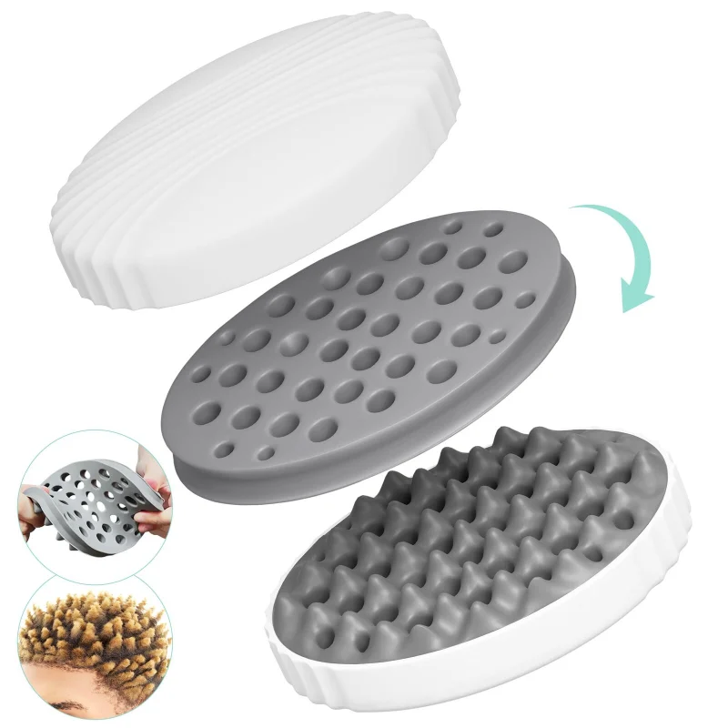 

Silicone Curling Hair Brush, Two-Sided Twist Brush for Afro Curls and Waves, ...