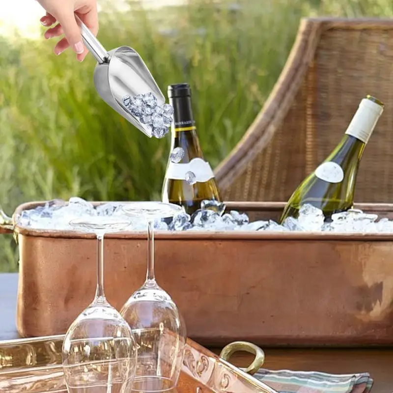 Ice Scoop For Ice Machine Metal Ice Scooper For Ice Maker Kitchen Accessory Multipurpose Utility Scoop For Coffee Bean Food Cand