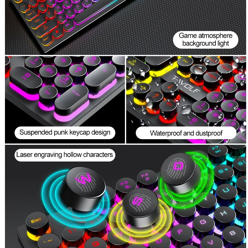 Wired Gamer keyboard gaming gamer Ergonomic Pc keyboard Colorful USB Backlit 104 teclas for PC Laptop ordenador portátil
