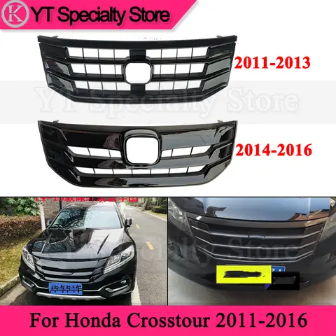 Kamshing Front Bumper Grill Mask Radiator Grille For Honda Crosstour 2011-2016 Racing Grills (Black)