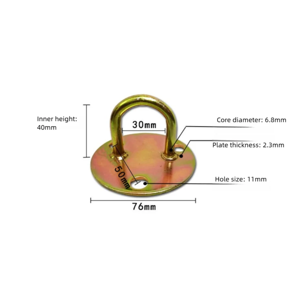 Durable Pad Eye Wall Hook Iron U/J-Shaped Ceiling Mount Hanger Fixed Plate Deck Door Buckle for Fan Lamp